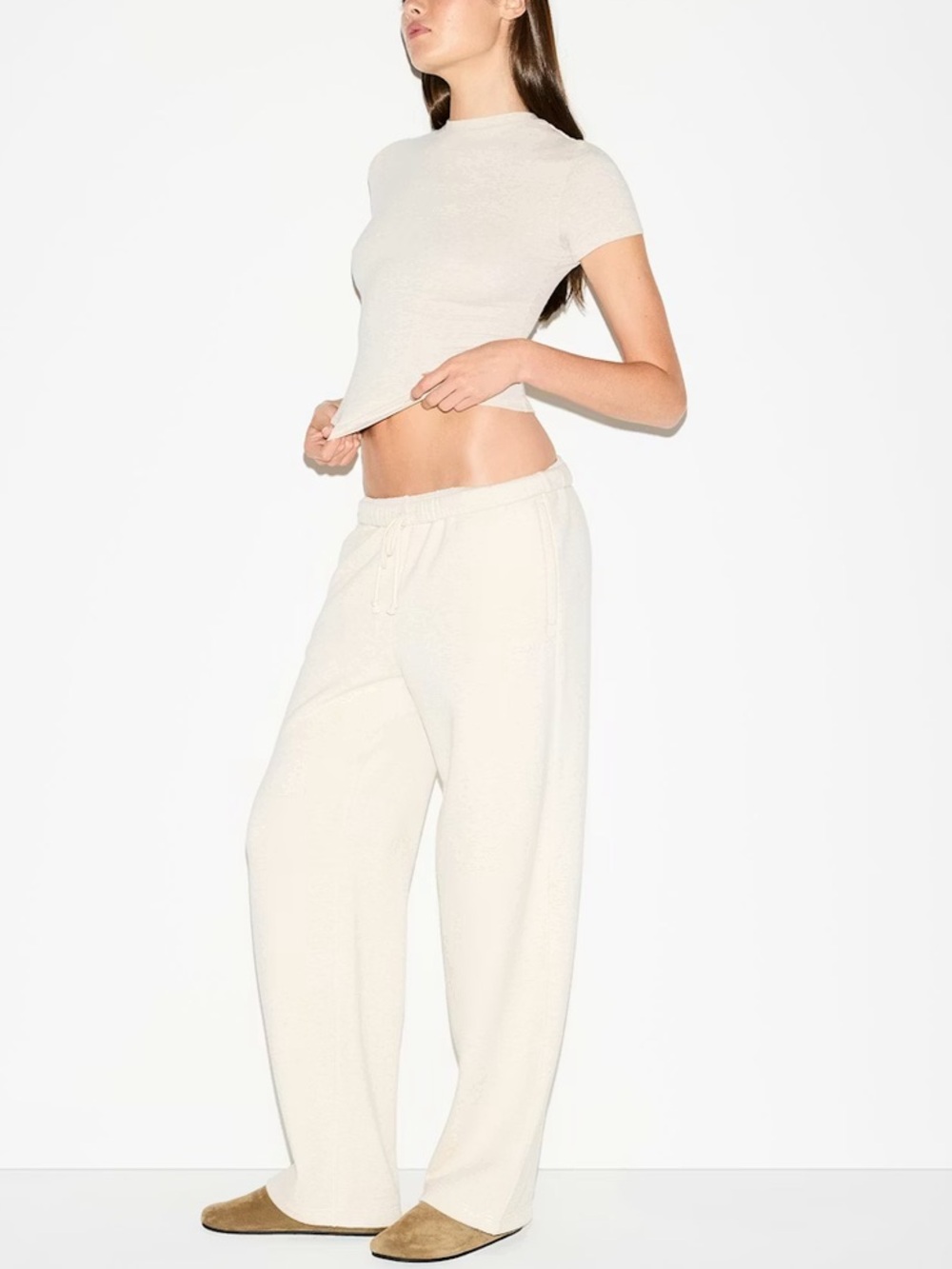 NWT Skims Classic Straight Leg Pants sweatpants new oatmeal heather